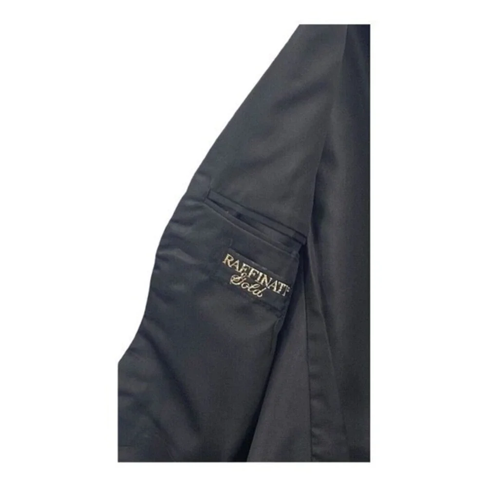 Raffinati Gold Formal Black‎ Tuxedo Style Jacket Polyester Made In USA 39 S